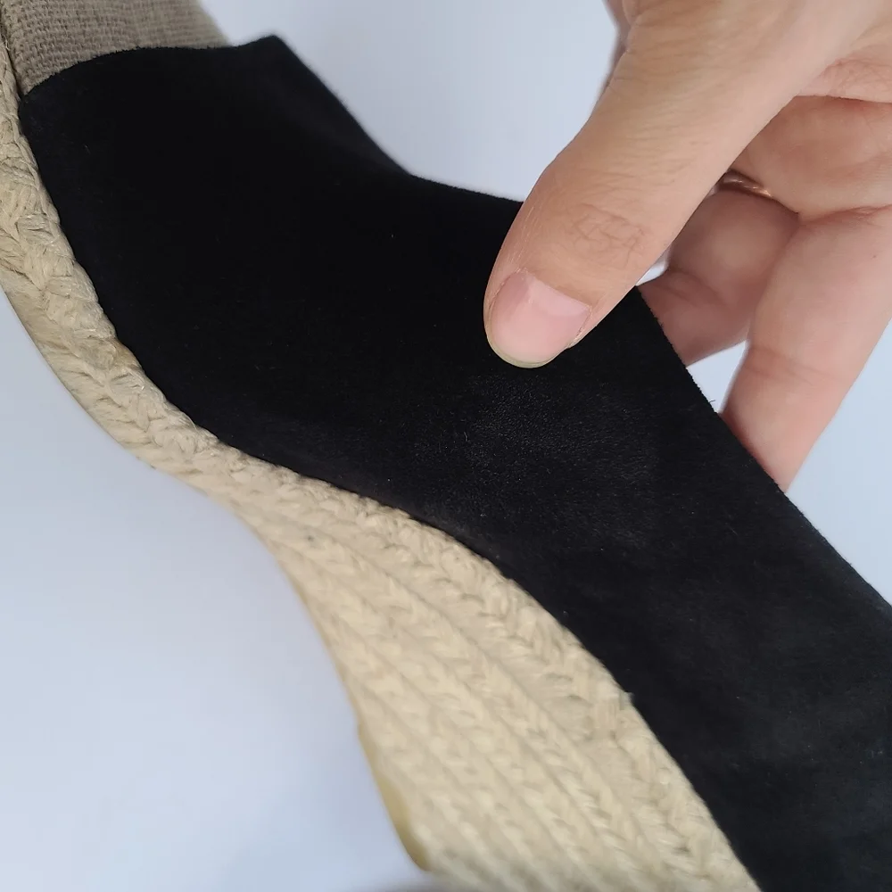 Vince | Sutton Espadrille Wedge Heel Sandal Black